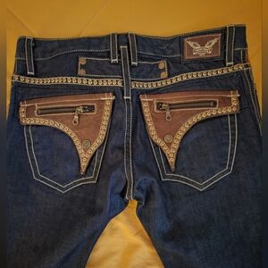 Robin's Jean Dark Blue Denim with Gold Details